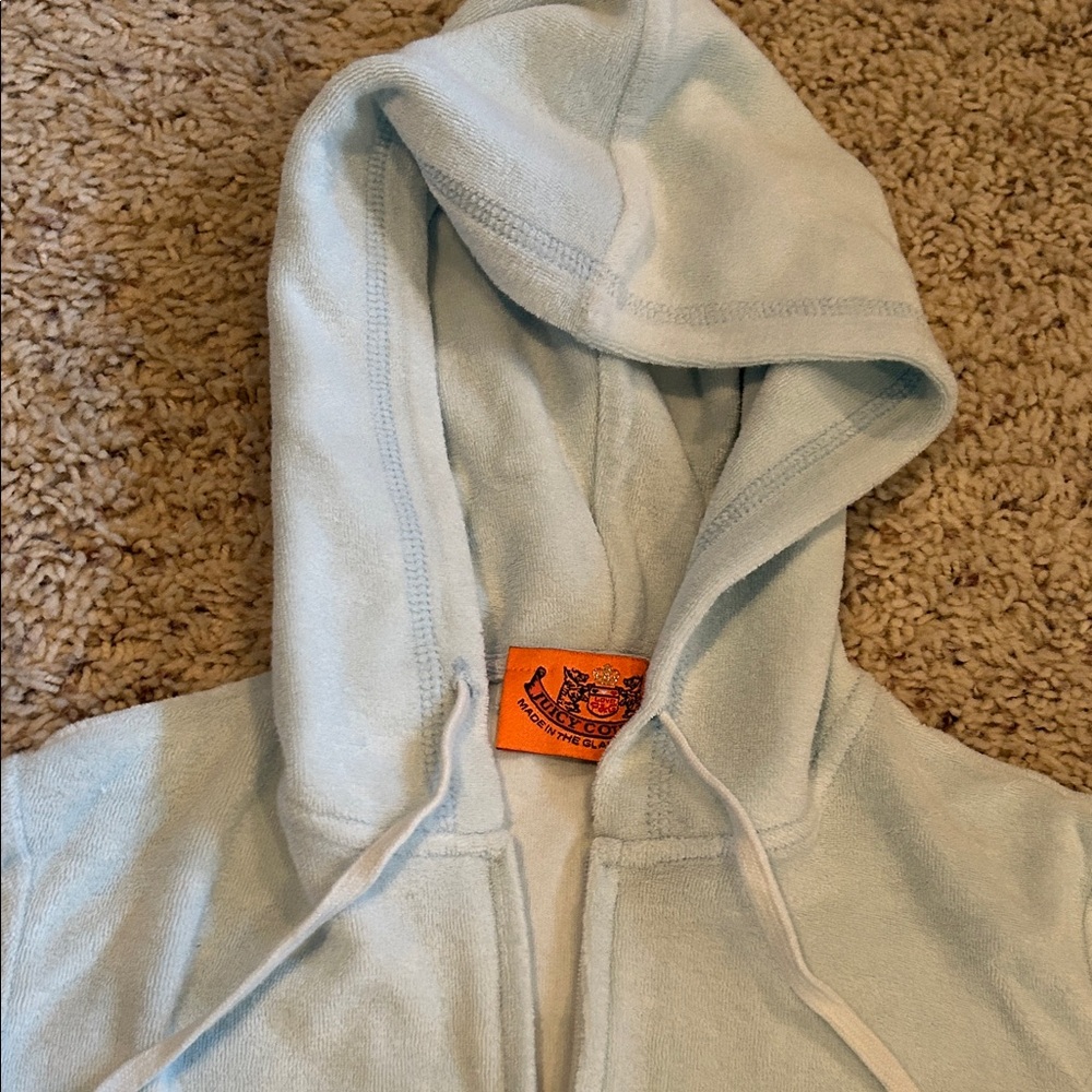 Juicy Couture Light Blue Terry Cloth Set with Lace Trim, Size S - Picture 4 of 9